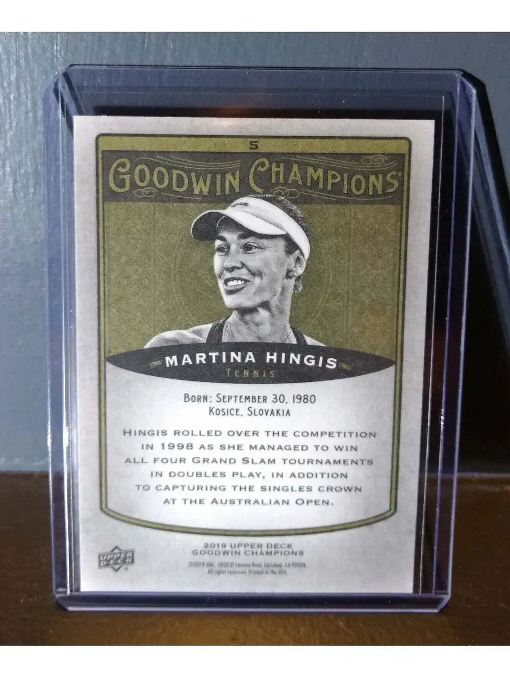 2019 Upper Deck Goodwin Champions Martina Hingis #5 Tennis Card